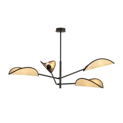Lampa sufitowa Emibig VENE 4 Czarny/RATTAN 1160/4