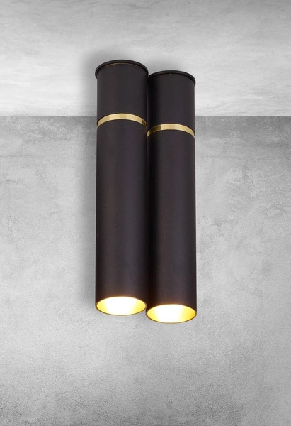 Lampa sufitowa LYNX, czarny/złoty, 2x40W E14, MZ5006