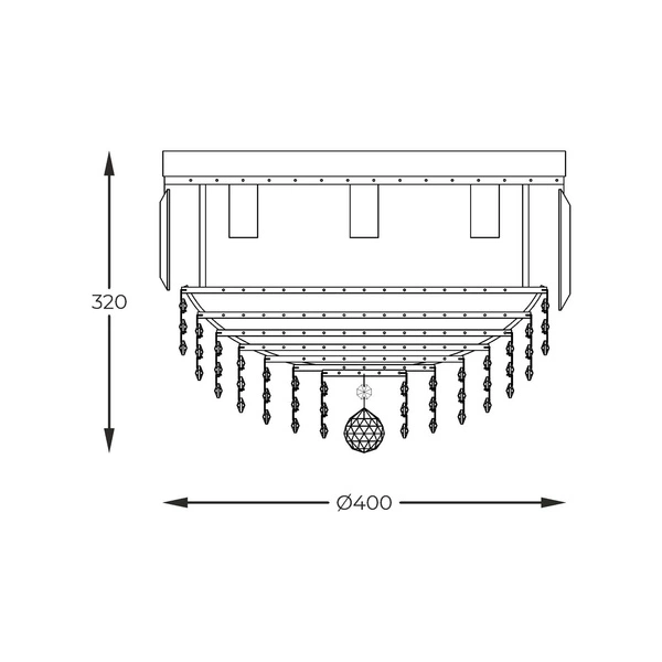FC19003/5 CHARLOTTE LAMPA SUFITOWA ZŁOTA/GOLD
