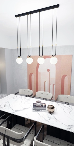 Lampa wisząca Emibig GLAM 4 Czarny/OPAL 1112/4