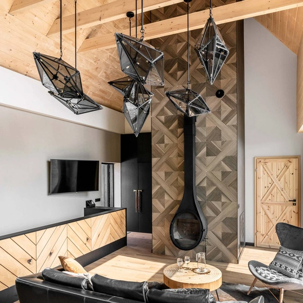 Nowoczesna lampa wisząca pionowa KONSTELACJA, 7x8W LED G9