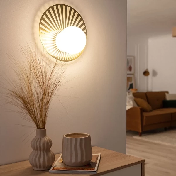 Kinkiet Złoty Kula Mleczna Abruzzo Gama G9 32cm