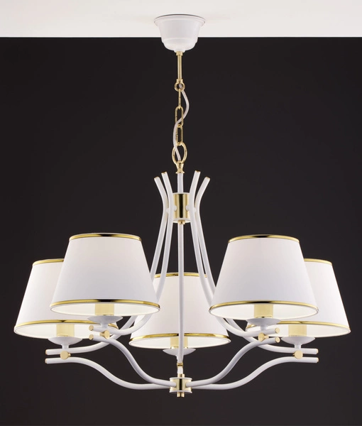 Klasyczny Żyrandol SAMBA wys. 83cm 5xE27 15W IP20 | biały