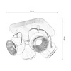 Lampa sufitowa z drewna Ball w zestawie 4xGU10 6W LED Olejowany Dąb/Satynowany Metal/Chromowany Metal 5031474
