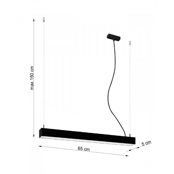 Lampa wisząca PINNE 650 CZARNA 22W barwa neutralna 4000K TH.033
