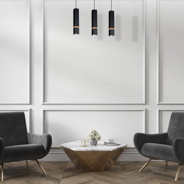 Lampa wisząca nowoczesna listwa VIDAR III czarny szer. 60cm