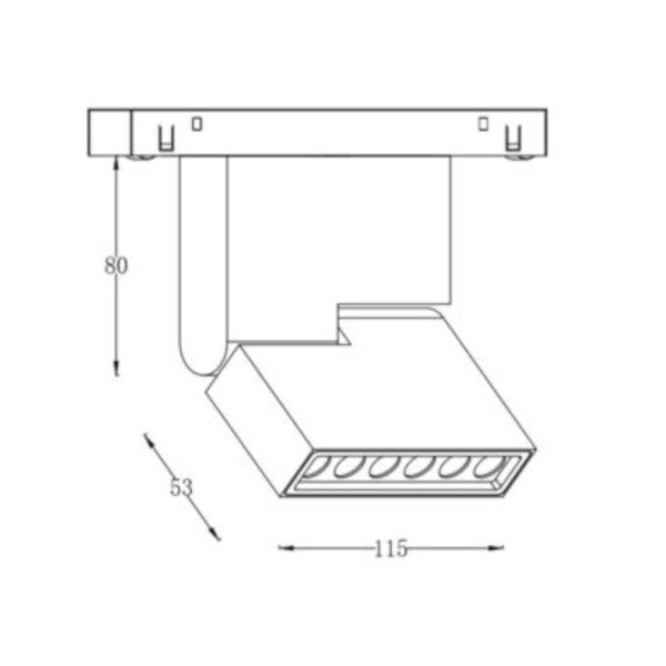 Reflektor łamany MultiLINE DOTS SPOT 12W 4000K neutralna | czarny