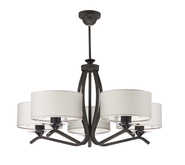 Klasyczny Żyrandol KASZMIR wys. 64cm 5xE27 15W IP20 | Grafitowy