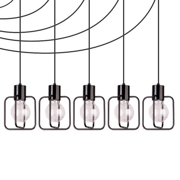 Lampa wisząca podwieszana AURA kwadrat V czarna