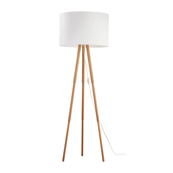 Stylowa lampa podłogowa sosna TOKYO E27 60W wys. 148cm | biały 5287