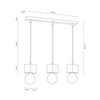 Trongo Square Lampa Wisząca 3xE27 Max.60W Orzech/Czarny/W Oplocie 7169376L