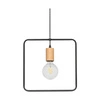 Drewniana lampa wisząca Carsten 1xE27 Max.60W Dąb olejowany/Czarny metal/Czarny kabel z tkaniny 1651174