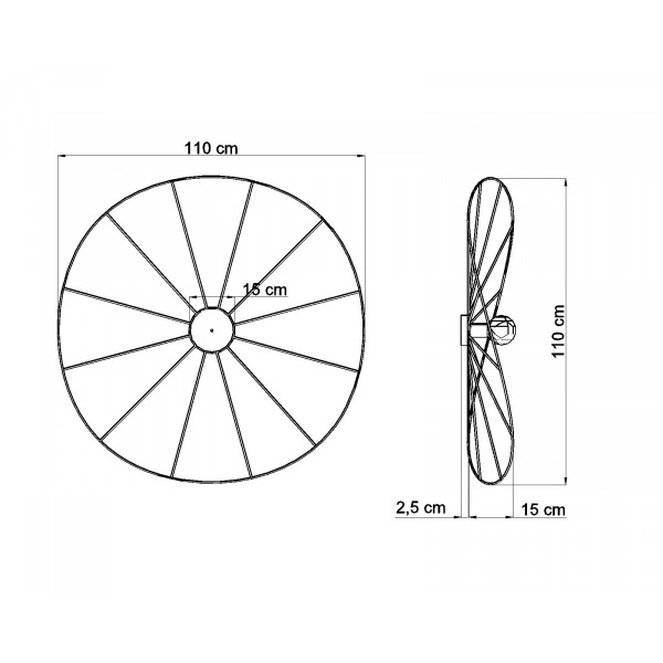 Kinkiet / Plafon ESKOLA 110 TH.014CZ czarny 1xE27