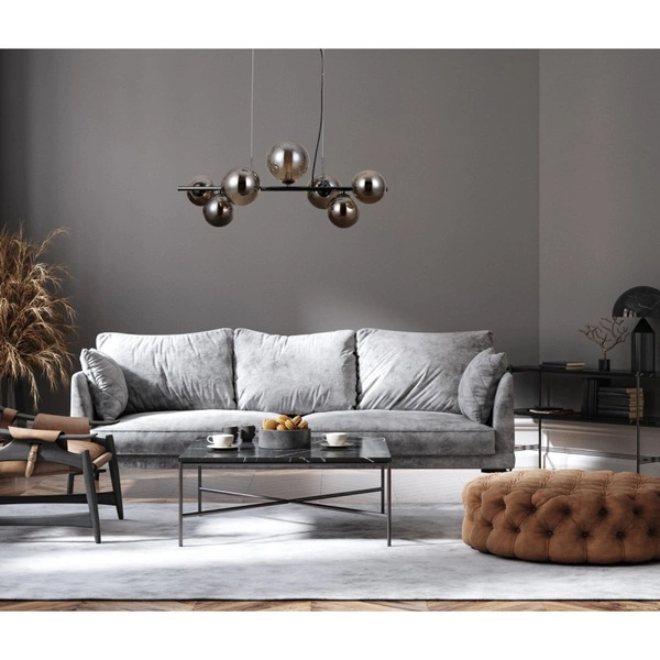 Lampa wisząca Canello dł. 70cm 7xG9 | czarny/dymiony