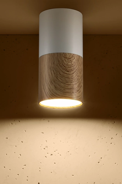 Lampa sufitowa TUBA 2273655, biała + drewno, 1x15W GU10