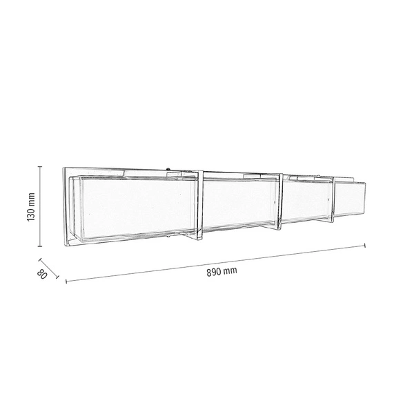 Lampa ścienna ZOEY biała prostokąt 89cm 3461128