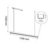 Lampa wisząca Hiate Line - Czarna (1200 mm) 4000K 1850 Antigo