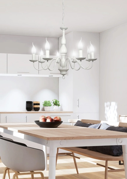 Lampa wisząca BELLAGIO 38-96510 kremowa 8x40W E14