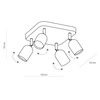 Lampa sufitowa TOP 3307 4xGU10 czarny/złoty 3307