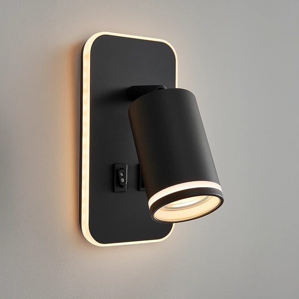 Oprawa Pipe Ring Kinkiet Czarny 1xGU10 + LED 6W