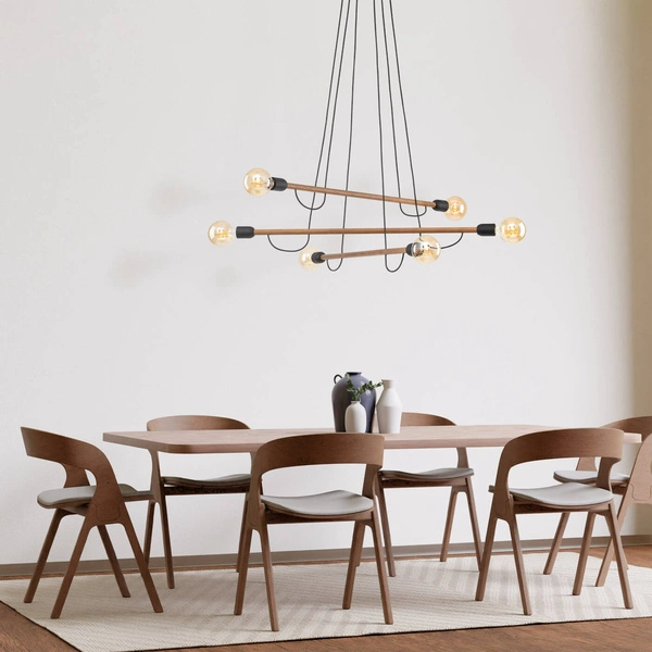 HELIX WOOD ORZECH LAMPA WISZĄCA 6 PŁ 4950