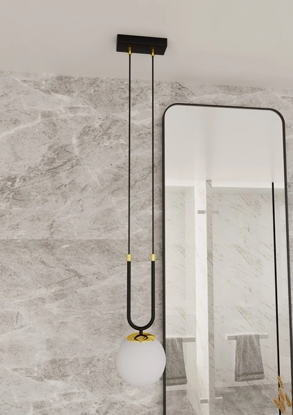Lampa wisząca Emibig GLAM 1 Czarny/OPAL 1112/1