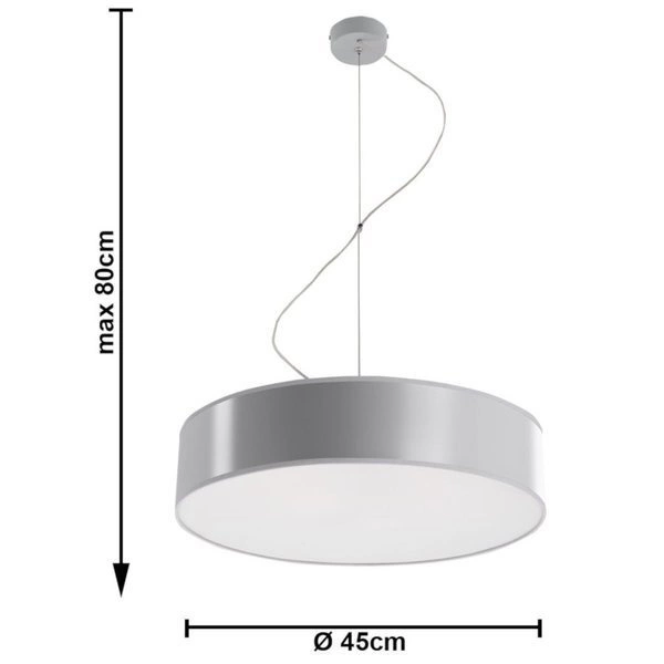 Lampa Wisząca ARENA 45 PVC Stal szara 3 x 15W LED, SL.0119