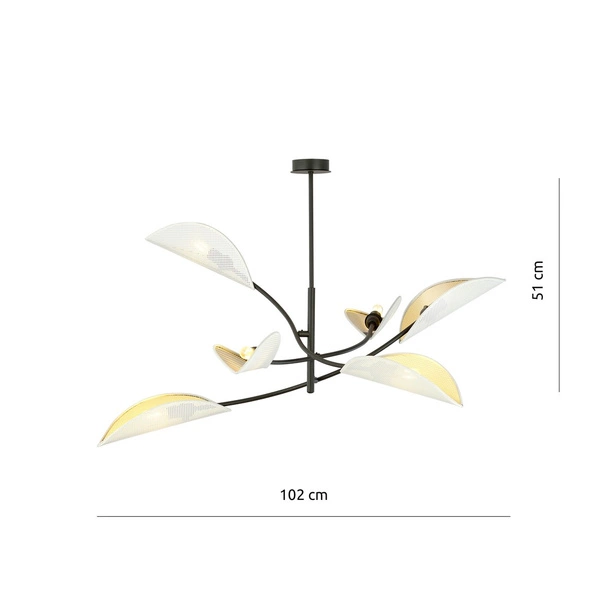 Lampa sufitowa Emibig LOTUS 6 Biały/GOLD 1107/6