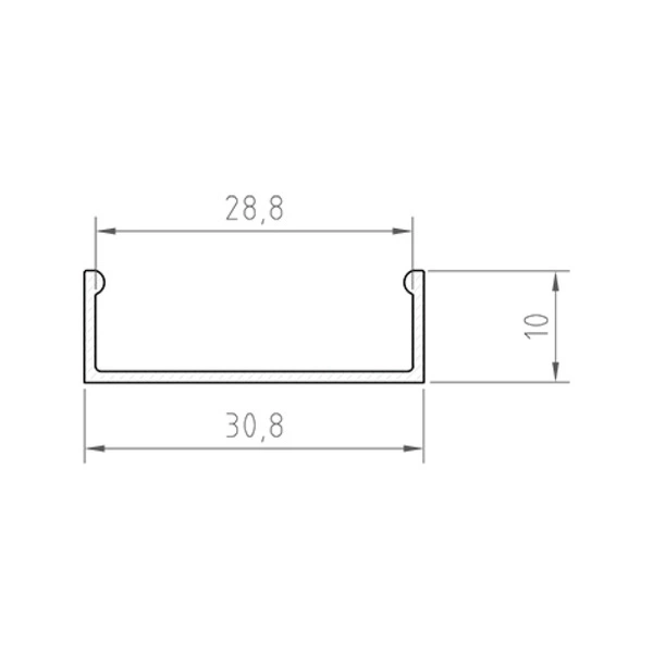 Profil LED P13-1 100cm szer. 30mm | do osłonek C2 | biały