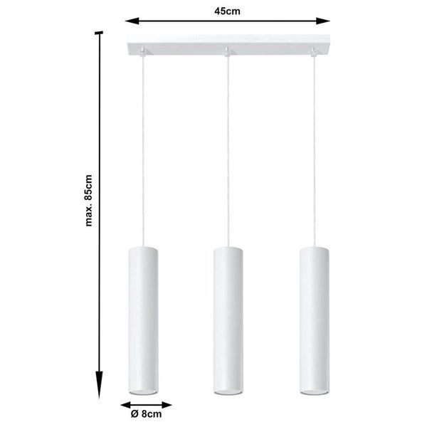 Lampa Wisząca LAGOS 3 Biała stal, GU10, 3 x 40 W, SL.0325