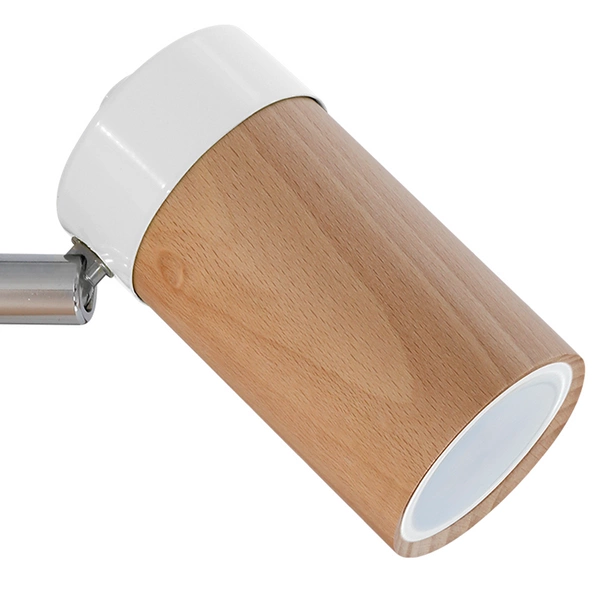 Kinkiet nowoczesny z drewna BARON biały