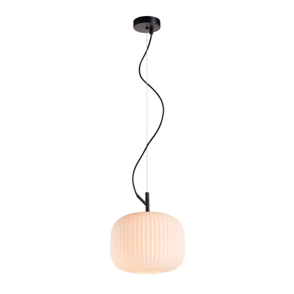 Lampa wisząca Rues śr. 25cm E27 | czarny/biały