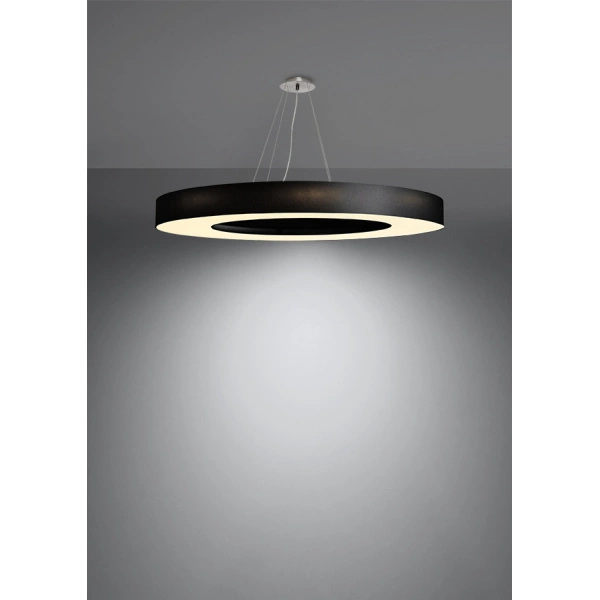 Nowoczesna lampa wisząca SATURNO SLIM SL.0798 90 cm czarna 8xE27