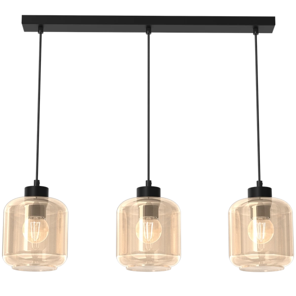 Lampa wisząca SOMBRA AMBER, MLP8371, czarny/bursztynowy, 3x60W E27