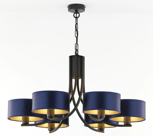 Klasyczny Żyrandol ARTHUR wys. 71cm 6xE27 15W IP20 | czarny