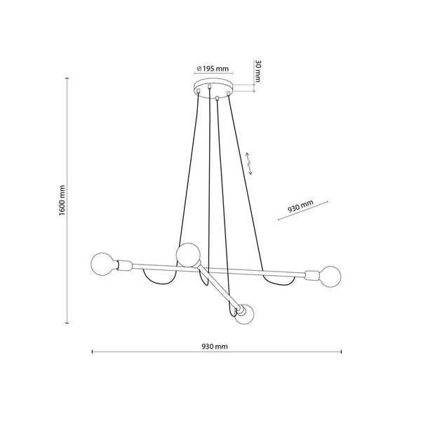 HELIX WOOD ORZECH LAMPA WISZĄCA 4 PŁ 4949