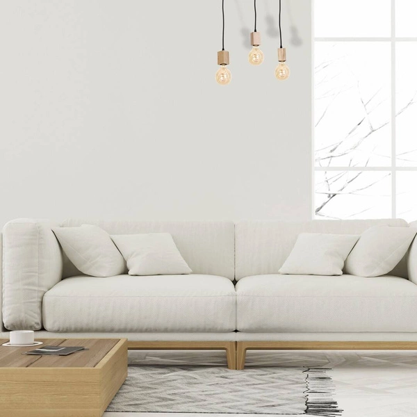 Lampa Wisząca JACK, MLP582, drewno naturalne, 3x60W E27