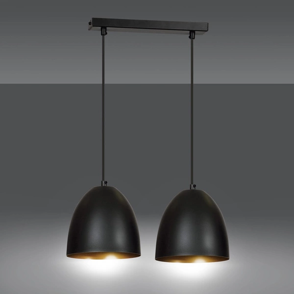 Lampa wisząca Emibig LENOX 2 Czarny / GOLD 410/2
