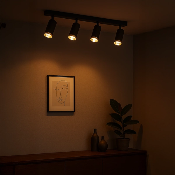 Oprawa Mica Spot Czarny + Złoty 4xGU10