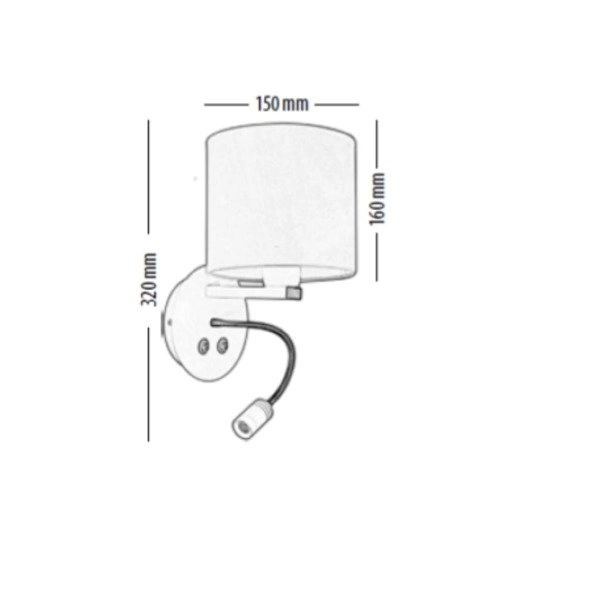 Kinkiet TURID II biały+ led do czytania 5855102