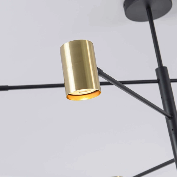 Lampa sufitowa Snow 6, czarny/złoty, 6x50W GU10