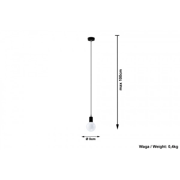 Lampa Wisząca EDISON SL.0151 czarny/szary 1xE27