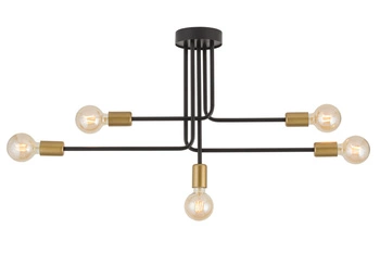 Lampa Sigma GINO 5 plafon czarny złoty 32382