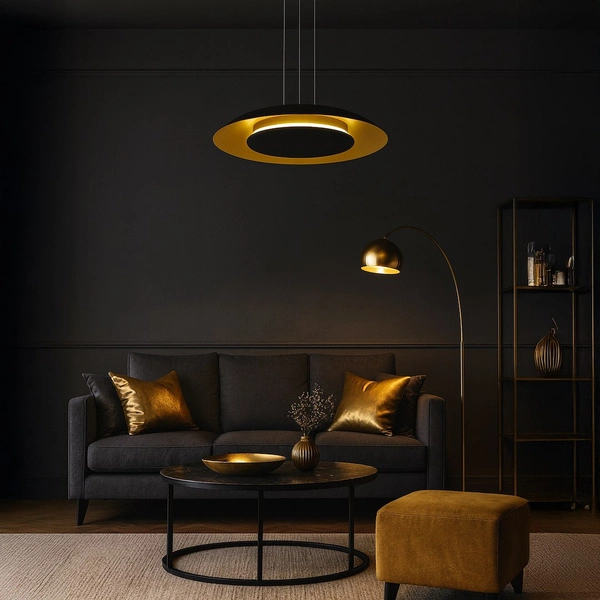 Lampa wisząca Piattino Czarny Złoty 30W LED 3000K-4000k-6000K