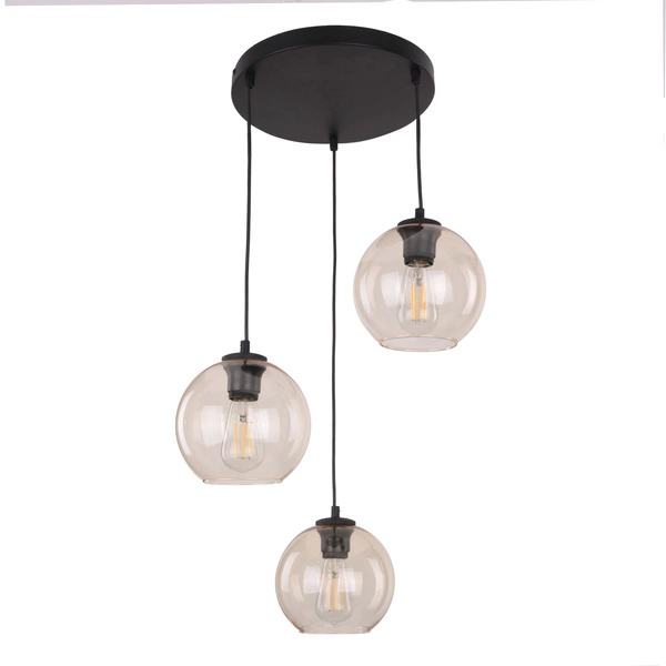 CUBUS BURSZTYN LAMPA WISZĄCA 3 PŁ KOŁO 4601