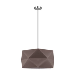 Lampa wisząca Finja 1xE27 maks. 60W chromowany metal/antracytowy kabel z tkaniny/brązowy klosz z tkaniny 1843128