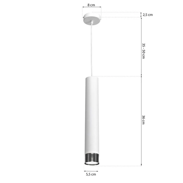 Nowoczesna lampa wisząca DANI WHITE/CHROME 1xGU10 MLP6227