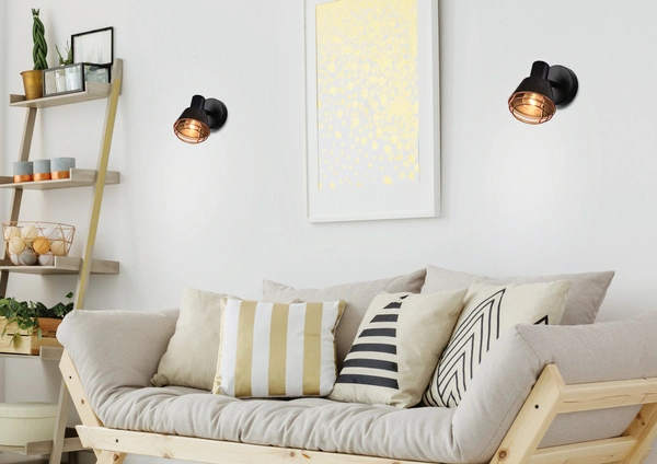 Kinkiet NERIA, 91-81384, czarny/miedziany, 1x40W E14