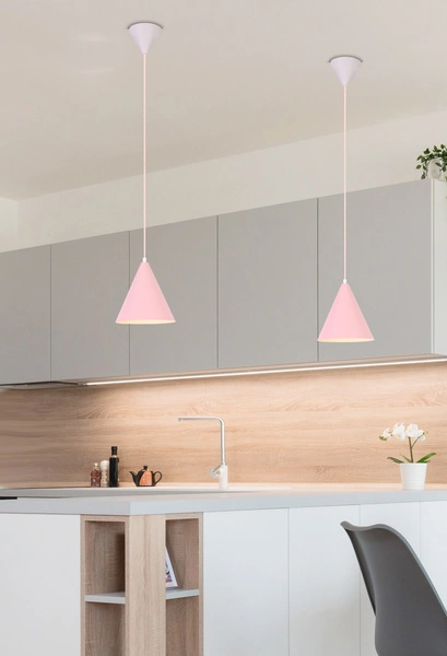 Lampa wisząca VOSS LEDEA, 50101180, różowa, 1x40W E27