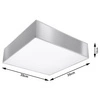 Plafon Sollux HORUS 35 Lampa sufitowa PVC, Stal, szary 2 x 15W LED, SL.0137